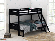 Black wood finish twin/full bunk bed