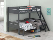 Littleton II (Gray) Gray wood finish twin/full bunk bed