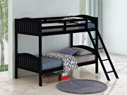 Black wood finish twin/twin bunk bed main photo