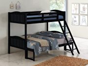 Black wood finish twin/full bunk bed main photo