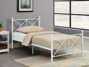 Hart (White) White powder coated finish twin bed