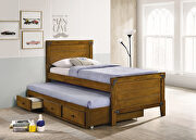 Twin bed w/ trundle in rustic honey wood finish main photo
