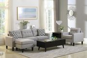Reversible small apt size gray fabric sectional main photo