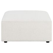 Upholstered square ottoman in pearl fabric main photo