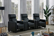 Toohey 5 pc 3-seater home theater in black leatherette