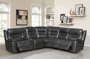 6 pc power2 sectional sofa in charcoal leather / pvc main photo