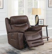 Power2 glider recliner in chocolate faux suede main photo