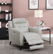 Power recliner in beige leather / pvc main photo