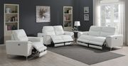 Power sofa in white leather / pvc