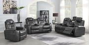 Power2 sofa in charcoal gray top grain leather main photo
