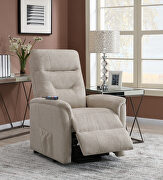Power lift massage chair in light taupe main photo