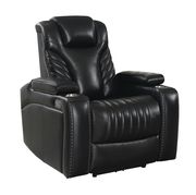 Stylish power2 chair in black top grain leather / pvc