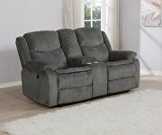 Jennings (Charcoal) Power loveseat upholstered in charcoal performance grade chenille