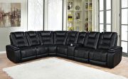 7 pc dual power sectional upholstered in a black performance-grade leatherette main photo