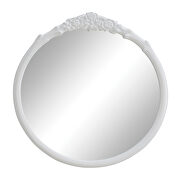 Glossy white round mirror main photo