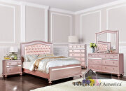 Button tufted rose gold finish twin bed main photo