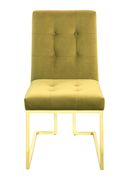 Modern mustard and gold dining chair main photo