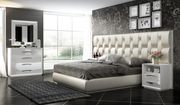 European white high gloss contemporary king bed main photo