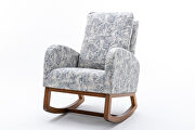 Geometry blue teddy fabric comfortable rocking chair main photo