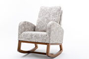 Geometry gray teddy fabric comfortable rocking chair main photo