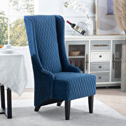 Blue fabric wide wing back chair main photo