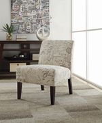 French script beige accent chair main photo