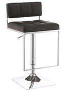 Adjustable swivel square bar stool in black main photo