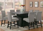 Bar height dining table in black wave pattern main photo