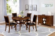 Round brown walnut casual dining table
