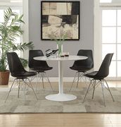 Mid-century modern 40-inch white round dining table