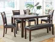 Casual style brown dining table w/ extension main photo