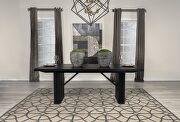Rectangular double pedestal dining table in black finish main photo