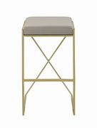Bar stool in taupe leatherette / gold base main photo