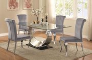 Contemporary glass top dining table 5pcs set main photo