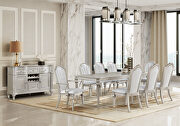 Rectangular dining table with extension leaf silver oak