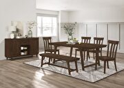 Rectangular dining table in brown oak asian hardwood main photo