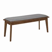 Gray leatherette upholstered seating dining bench