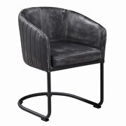 Anthractite leather side chair