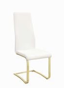 Chanel modern white and rustic brass side chair