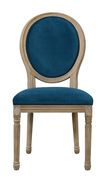 Peacock velvet dining chair in blue main photo