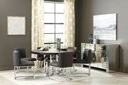 Round graphite / chrome glam style dining table main photo