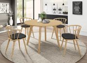 5pcs dining table set in natural white oak wood main photo