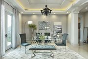 Rectangular glass glam style dining table