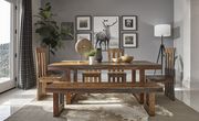 Gray sheesam solid wood dining table main photo