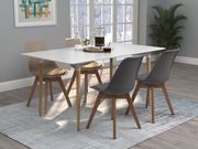 White dining table in mid-century modern design main photo