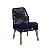 Navy rope & fabric upholstery side chair main photo
