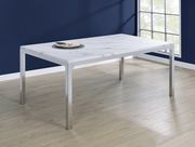 Carrara marble / chrome metal dining table main photo