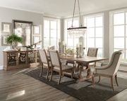 Brockway Family size extension dining table in barley brown