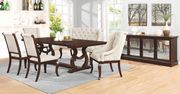 Family size extension dining table in antique java