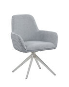Gray honeycomb quilted fabric dining chair